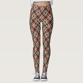 Burnt Orange Kariert Diagonal Muster Leggings
