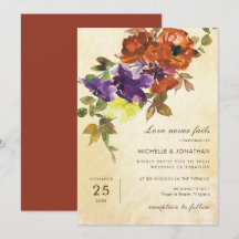 Burnt Orange Lila Fall Bloral Christliche Hochzeit