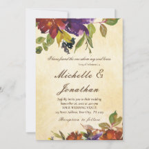 Burnt Orange Lila Floral Fall Christlich Hochzeit
