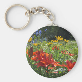 Burnt Orange Lilies, frühe Sommergärten Schlüsselanhänger