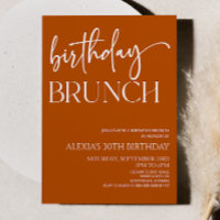 Burnt Orange Minimal Birthday Brunch Party