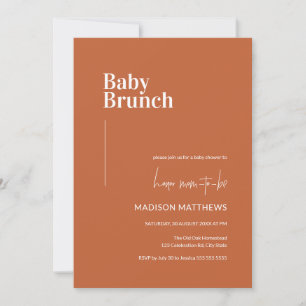 Burnt Orange Minimalistisch Baby Brunch Babydusche Einladung