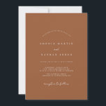 Burnt Orange Minimalistisch Hochzeit Einladung<br><div class="desc">Hübschere Einladungen für Hochzeiten im Kleinen Bayleigh Store!</div>
