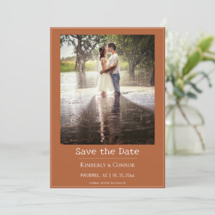 Burnt Orange Minimalistisch Modernes Foto Save The Date