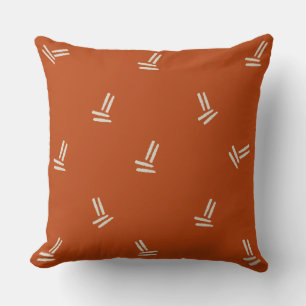 Burnt Orange mit Doppel-Linien-Kissen Kissen