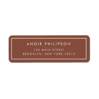 Burnt Orange Modern Return Address Label