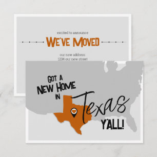 Burnt Orange neue Zuhause in Texas Y'all Moving Ankündigung