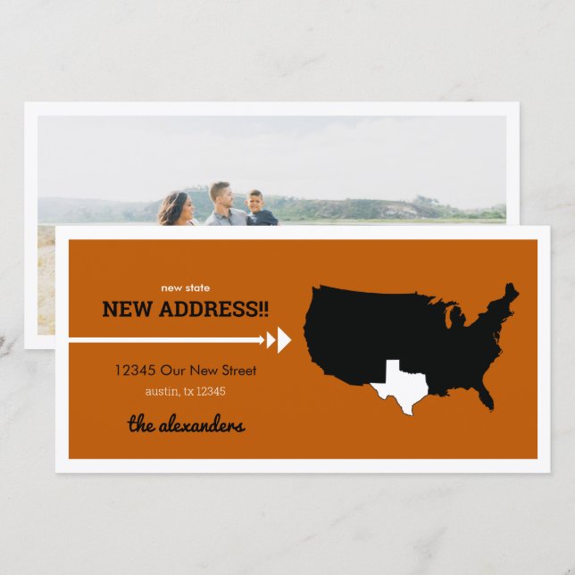 Burnt Orange Neuer Staat, Neue Adresse! Texas Movi (Vorne/Hinten)