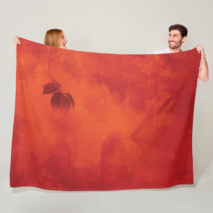 Burnt Orange Persimmon Leaf Abtract Herbst Fleecedecke