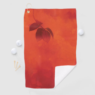 Burnt Orange Persimmon Leaf Abtract Herbst Golfhandtuch