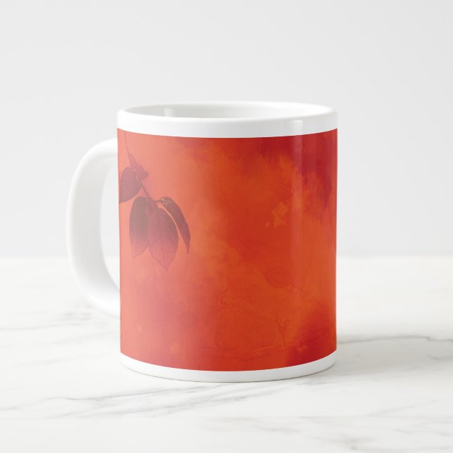Burnt Orange Persimmon Leaf Abtract Herbst Jumbo-Tasse (Vorderseite Links)