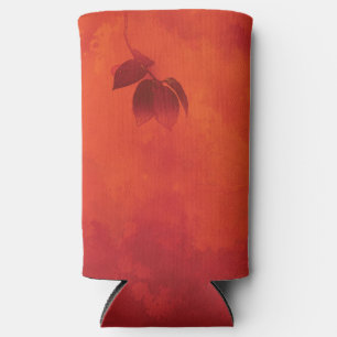 Burnt Orange Persimmon Leaf Abtract Herbst Selters Dosenkühler