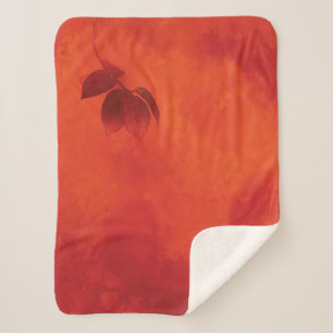 Burnt Orange Persimmon Leaf Abtract Herbst Sherpadecke