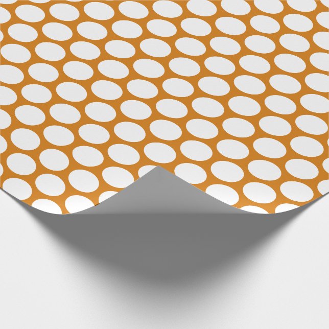 Burnt Orange Polka Dot Wrapping Paper Geschenkpapier (Ecke)