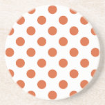 Burnt orange polka dots sandstein untersetzer<br><div class="desc">Burnt orange polka dots on a white background.</div>
