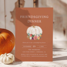 Burnt Orange Pumpkin Friendsgiving Dinner Einladung