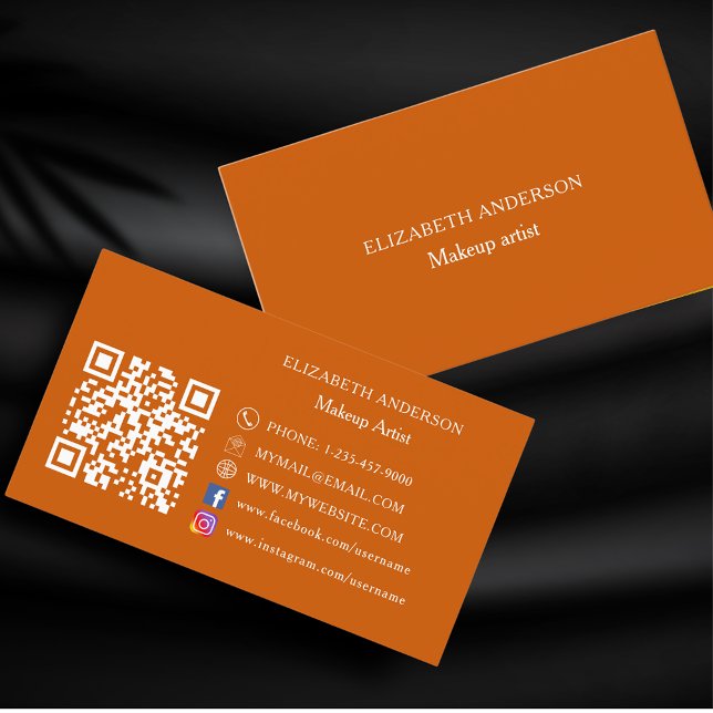 Burnt orange Qr Code Instagramm Facebook Visitenkarte (Von Creator hochgeladen)