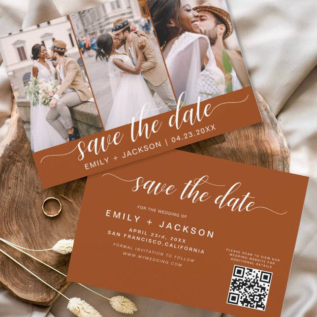 Burnt Orange QR Code - Save the Date 3 Photo (Créateur téléchargé)