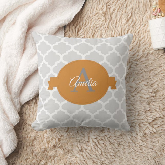 Burnt Orange Quatrefolienkissen Personalisiert Kissen (Decke)