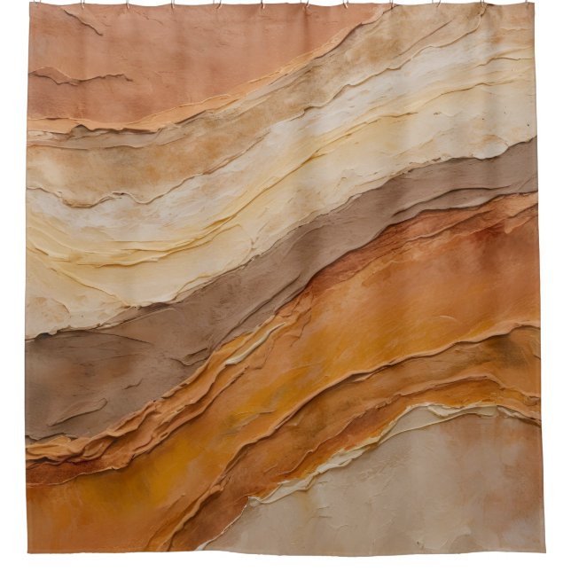 Burnt Orange Rust Terracotta Brown Abstrakt Duschvorhang (Vorderseite)