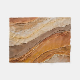 Burnt Orange Rust Terracotta Brown Abstrakt Klein Fleecedecke