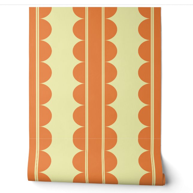 Burnt Orange Scalloped Wallpaper Tapete (Abrollen)