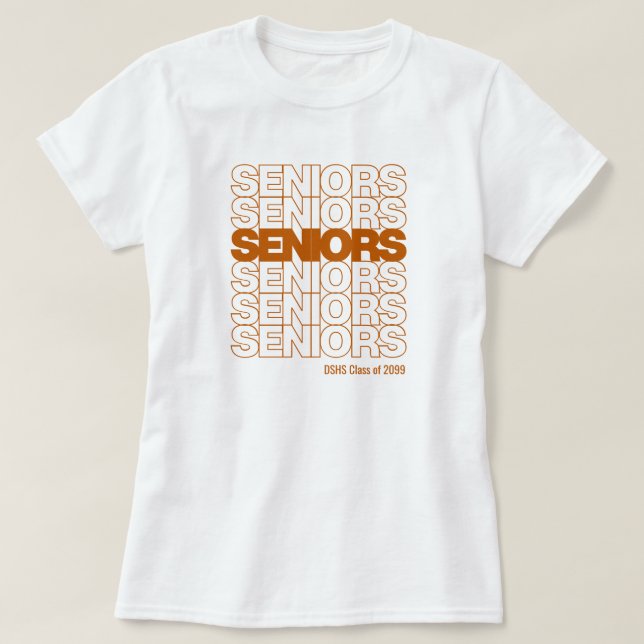 Burnt Orange Seniors Seniors Seniors T - Shirt (Design vorne)