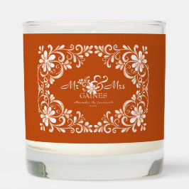 Burnt Orange Shabby Chic Mr & Mr Scented Candle