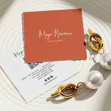 BURNT ORANGE SIGNATURE Moderner Minimaler QR-Code