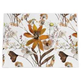 Burnt Orange Simple Wildblume Fall Floral Große Geschenktüte