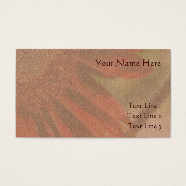 Burnt Orange Sonnenblumen Petals Business Card (Vorderseite)