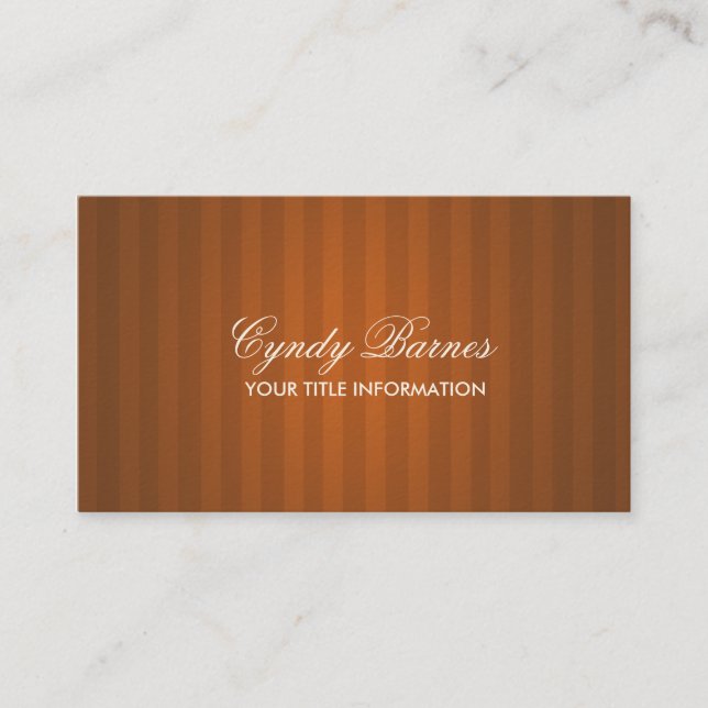 Burnt Orange Stripe Business Card Visitenkarte (Vorderseite)