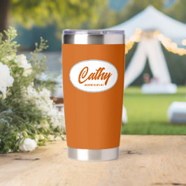Burnt Orange Stylized Wedding Bridesmaid Thermobecher