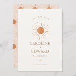 Burnt Orange Sun Retro Boho Save the Date Qr Code<br><div class="desc">Burnt Orange Sun Retro Boho Save the Date Qr Code</div>