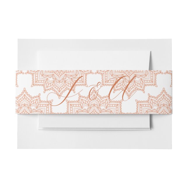 Burnt Orange Sunrise Mandala Summer Hochzeit im He Einladungsbanderole (Vorderseite Beispiel)