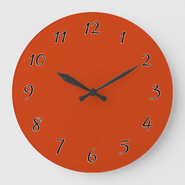 Burnt Orange Template Große Wanduhr (Vorderseite)