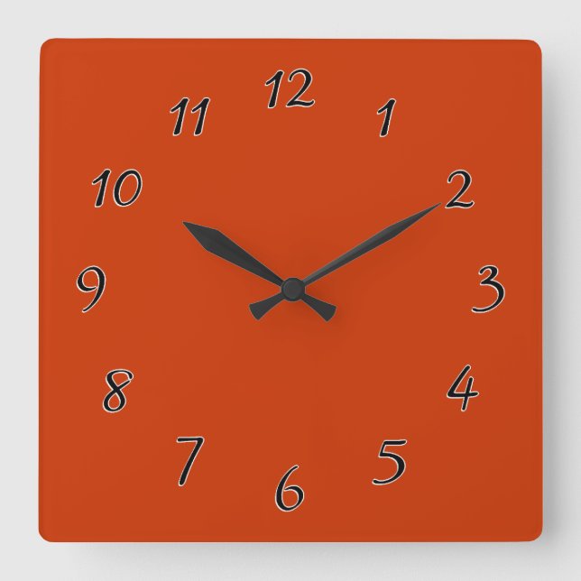 Burnt Orange Template Quadratische Wanduhr (Vorderseite)
