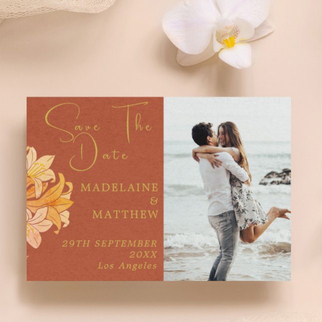 Burnt Orange Terracotta Save the Date (Von Creator hochgeladen)