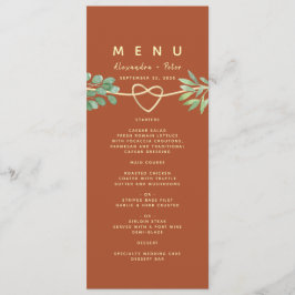 Burnt Orange Terracotta Wedding Menu Menükarte