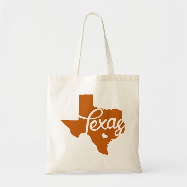Burnt Orange Texas Heart Tragetasche (Vorne)