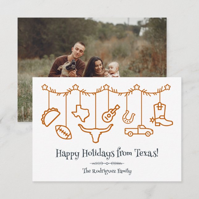 Burnt Orange Texas Holiday Hanging Icons (Vorne/Hinten)
