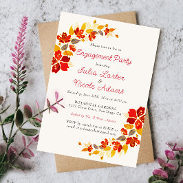 Burnt Orange Tropical Hibiskus Engagement Party Einladung