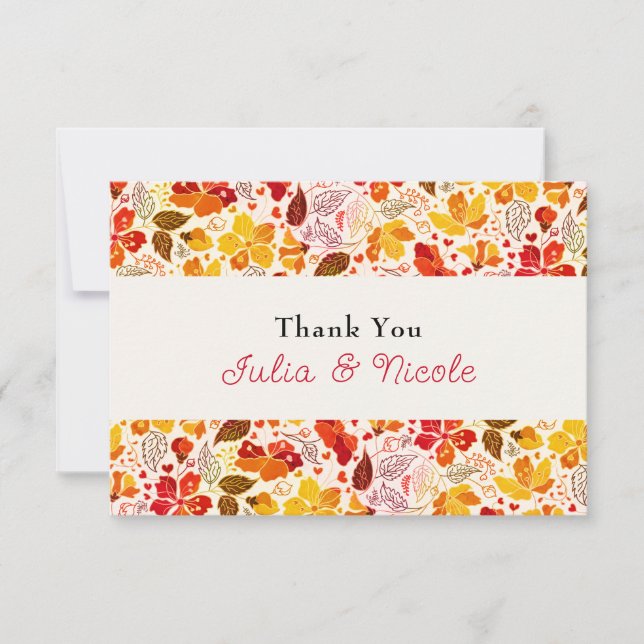 Burnt Orange Tropical Hibiskus Florals Wedding (Vorderseite)