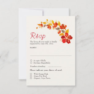Burnt Orange Tropical Hibiskus Florals Wedding RSVP Karte