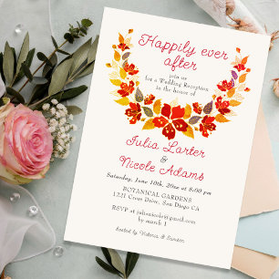 Burnt Orange Tropical Hibiskus Hochzeitsempfang Einladung