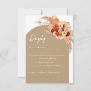 Burnt Orange tropische Blume Terracotta Boho Boho RSVP Karte