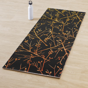 Burnt Orange Twigs auf Black Yogamatte