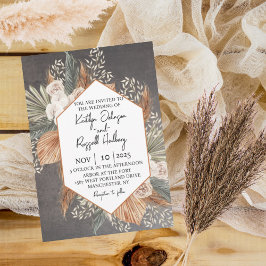 Burnt Orange und Sage Green Hochzeit im Herbst Einladung