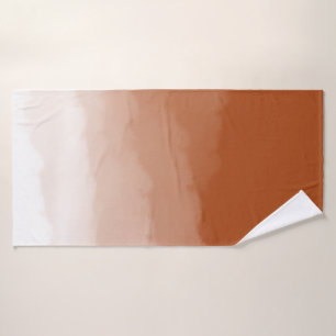  Burnt Orange Watercolor Ombre Bath Mat Badhandtuch Set