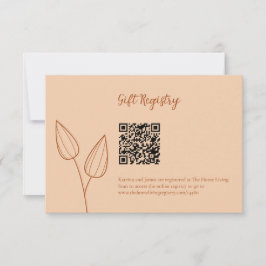 Burnt Orange Wedding Gift Registry QR Code RSVP Karte